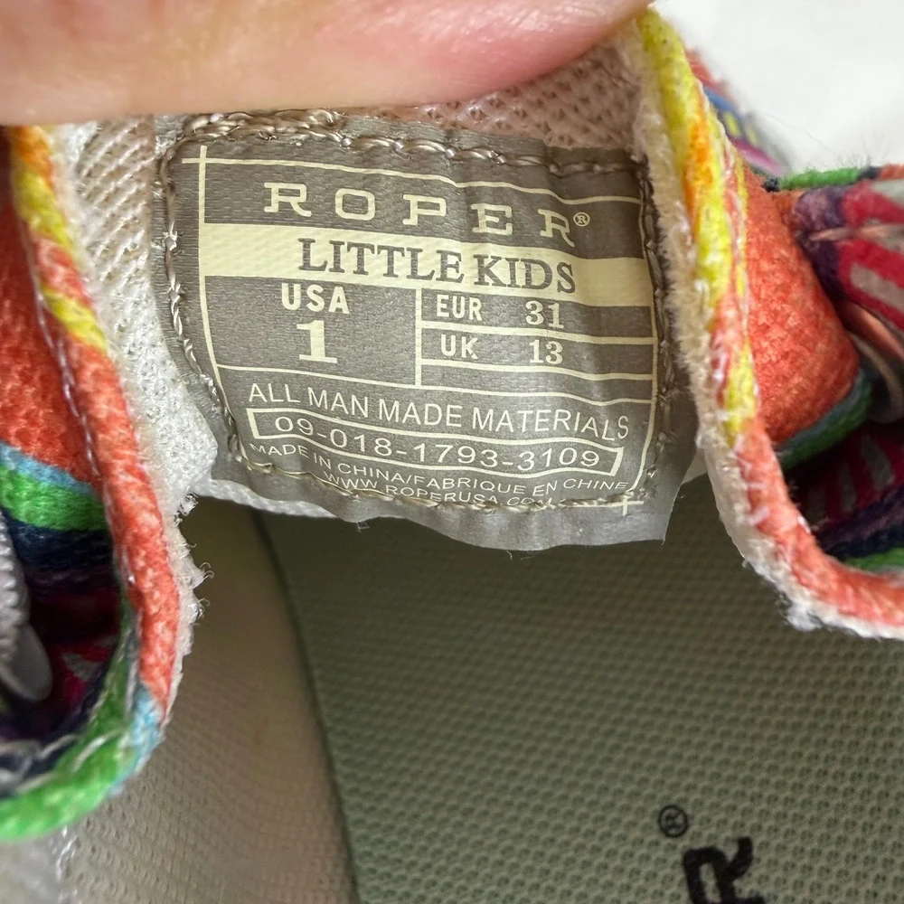 Roper‎ Serape Chukka Shoes Kids Size 1 Multi Color Striped Moc Toe Casual NEW